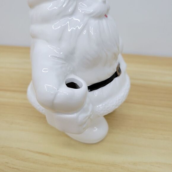 Vintage Christmas Santa Claus Vase with Poinsetta Figurine Coin Bank by Russ - Picture 10 of 15